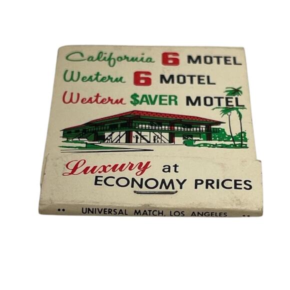 Vintage California Western 6 Saver Motel Advertising Matchbook Cover Unstruck - Picture 6 of 7